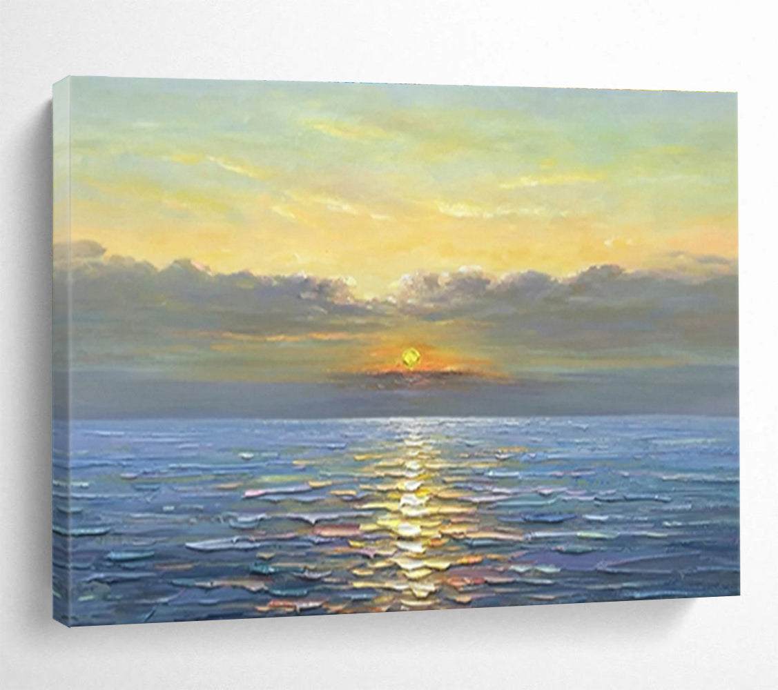 sunset canvas painting seaside design 1